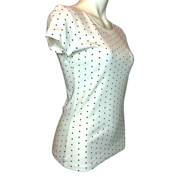 Tommy Hilfiger White and Black Polka Dot T-Shirt  - Size Medium - Picture 3 of 5